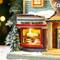 Glitzhome® 10.25" Lighted Christmas Donuts & Coffee Shop Resin Village with Movement and Music